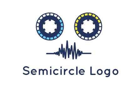 cassette reel with sound waves logo