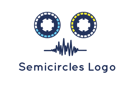 cassette reel with sound waves logo