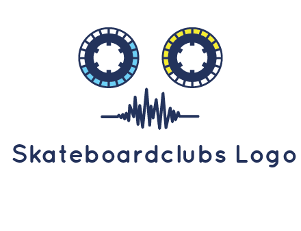 cassette reel with sound waves logo