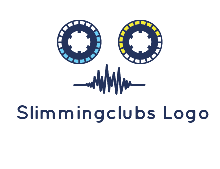 cassette reel with sound waves logo
