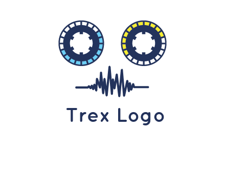 cassette reel with sound waves logo