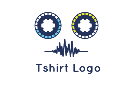 cassette reel with sound waves logo