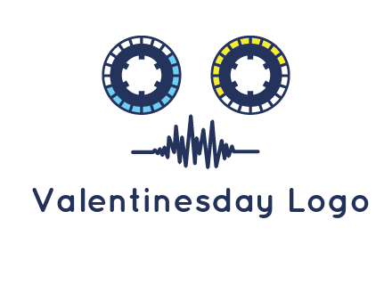 cassette reel with sound waves logo