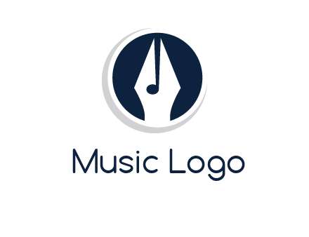 pen merged with music note logo