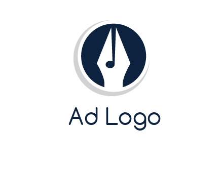 pen merged with music note logo