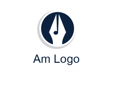 pen merged with music note logo