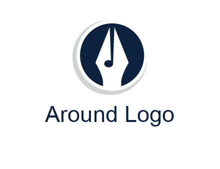 pen merged with music note logo