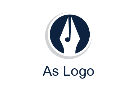 pen merged with music note logo