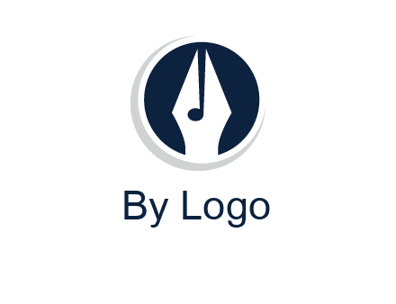 pen merged with music note logo