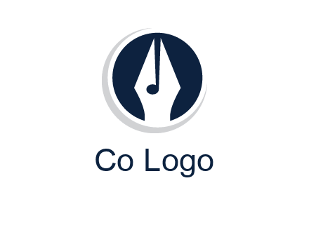 pen merged with music note logo