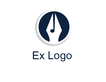 pen merged with music note logo