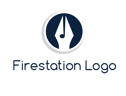 pen merged with music note logo