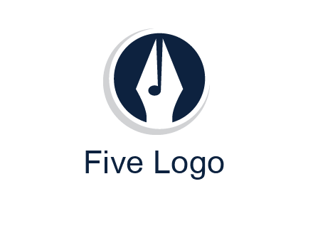 pen merged with music note logo