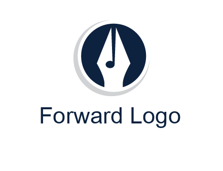 pen merged with music note logo