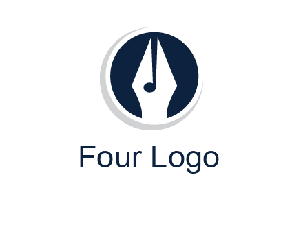 pen merged with music note logo