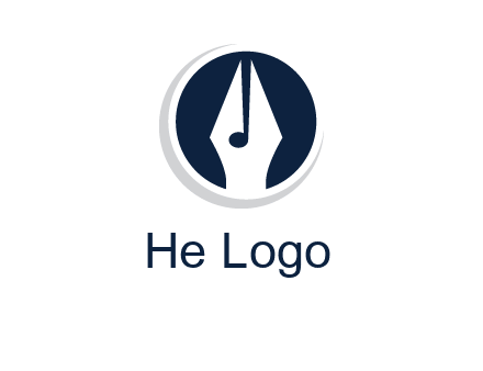 pen merged with music note logo