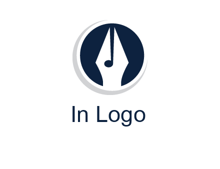 pen merged with music note logo