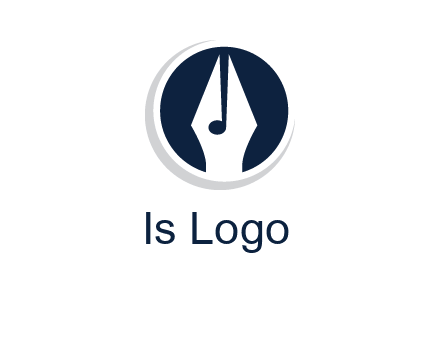 pen merged with music note logo