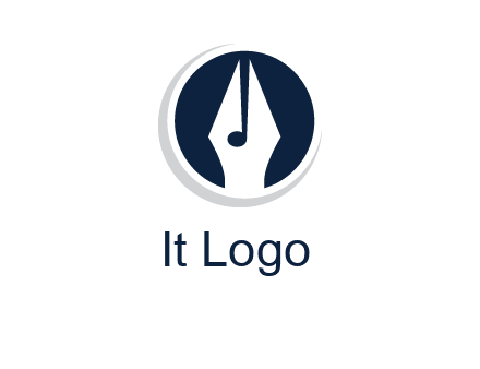 pen merged with music note logo