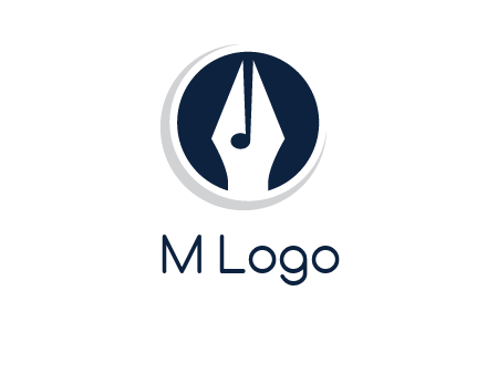 pen merged with music note logo