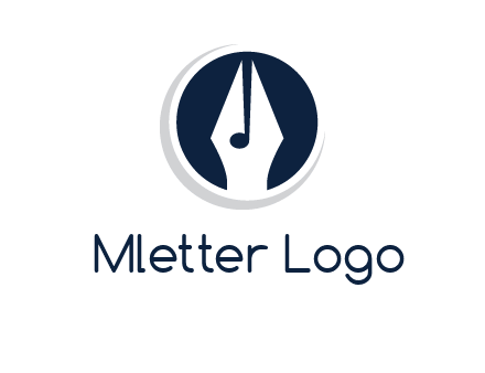 pen merged with music note logo