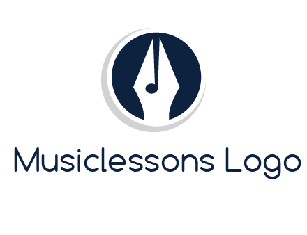 pen merged with music note logo