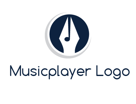 pen merged with music note logo