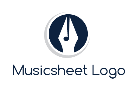 pen merged with music note logo