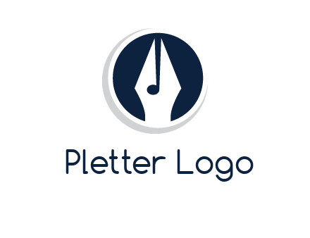 pen merged with music note logo