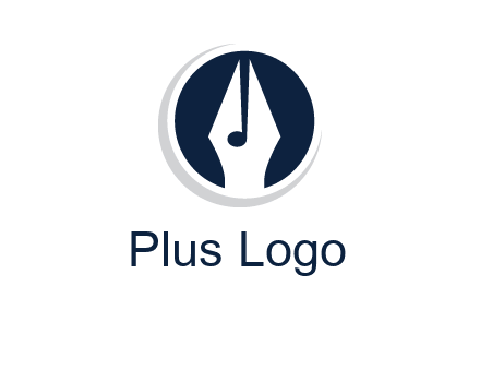 pen merged with music note logo