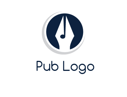 pen merged with music note logo
