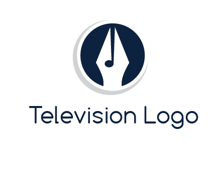 pen merged with music note logo
