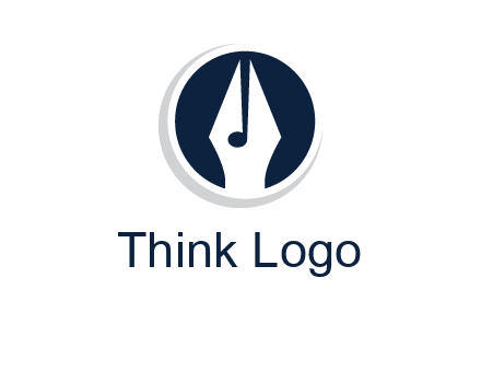 pen merged with music note logo