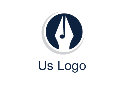 pen merged with music note logo