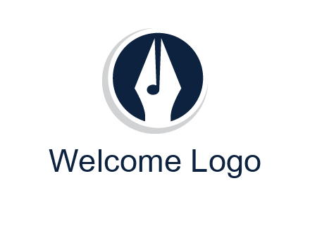pen merged with music note logo