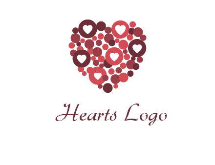 heart in circles with bubbles logo