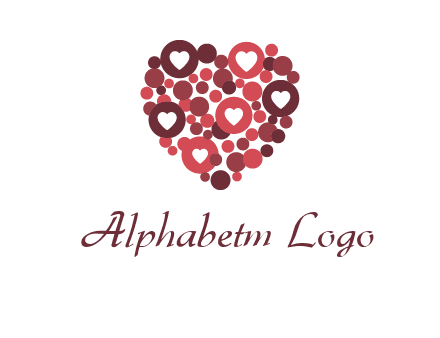 heart in circles with bubbles logo