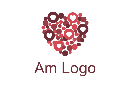 heart in circles with bubbles logo