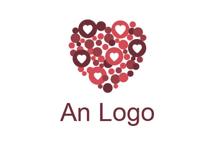 heart in circles with bubbles logo