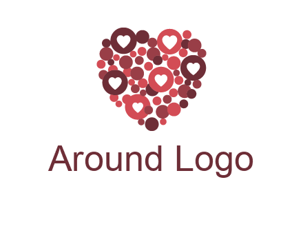 heart in circles with bubbles logo