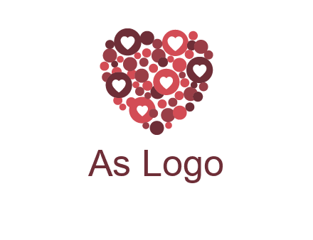 heart in circles with bubbles logo
