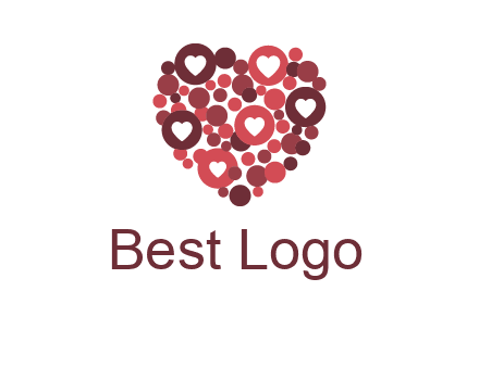 heart in circles with bubbles logo