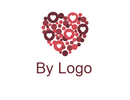 heart in circles with bubbles logo