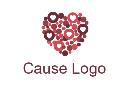 heart in circles with bubbles logo