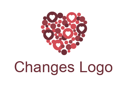 heart in circles with bubbles logo