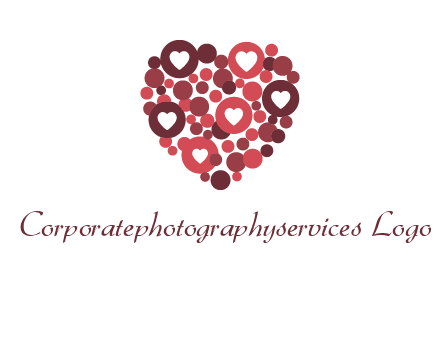 heart in circles with bubbles logo