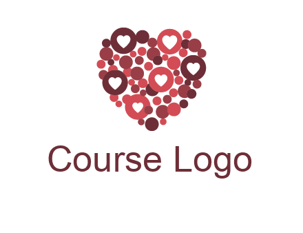 heart in circles with bubbles logo