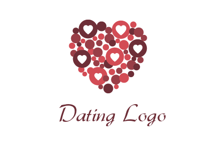 heart in circles with bubbles logo