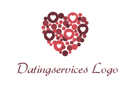 heart in circles with bubbles logo