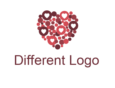 heart in circles with bubbles logo